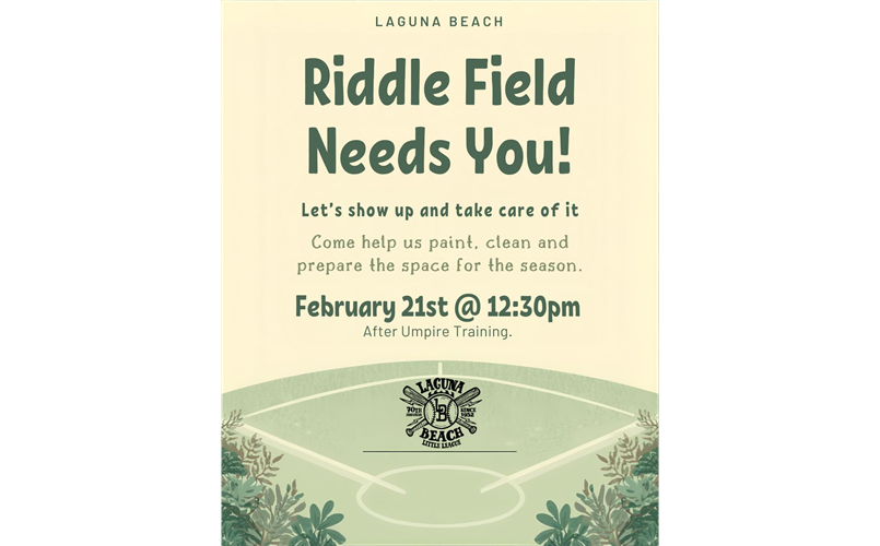 Riddle Field Clean Up Day Feb 21st - 12:30